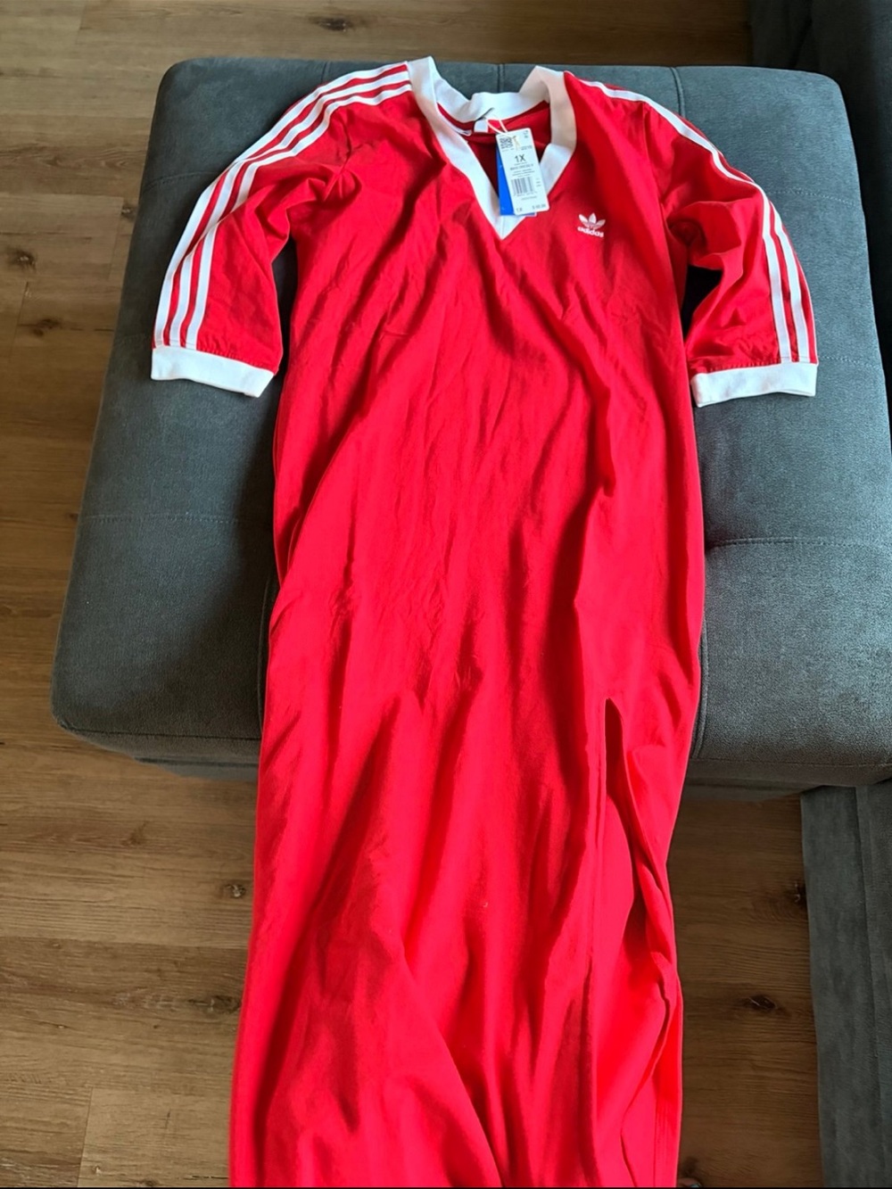 Adidas Red Maxi Dress with slit